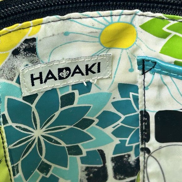 Hadaki Crossbody Purse Handbag Millipede Tote Black Teal Zipper - Picture 9 of 16